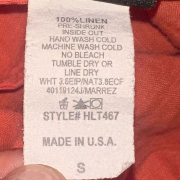 Match Point USA Orange Sleeveless Cowl Neck 100% Linen Tunic - Picture 4 of 4